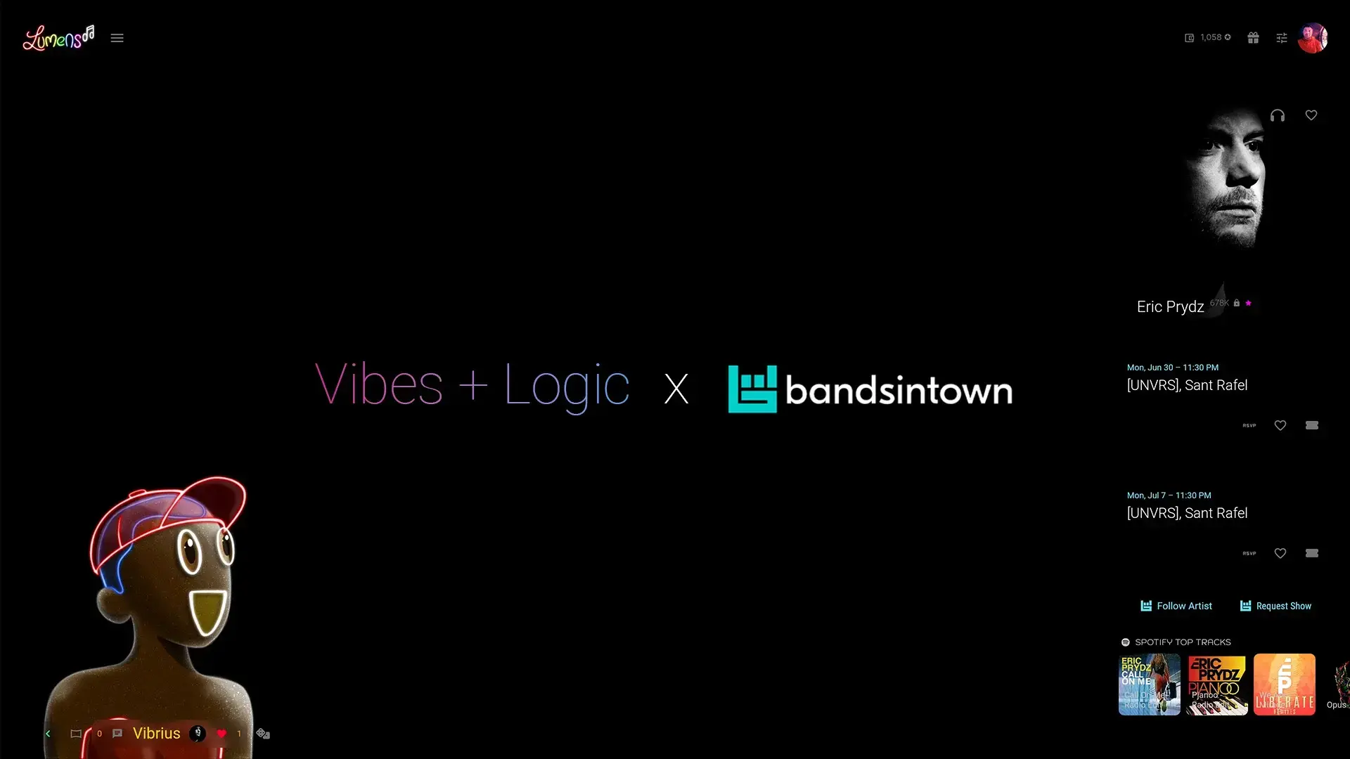 Vibes + Logic x Bandsintown: Reinventing Music Discovery & Artist Growth with the Lumens AI app (v1.2)